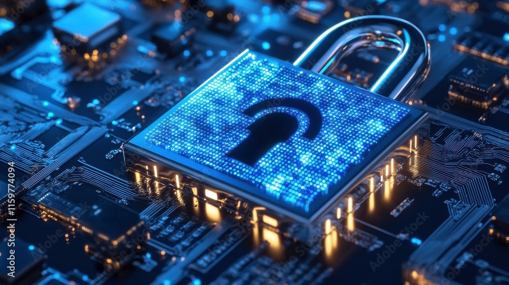 Poster digital security interface with bright clean background