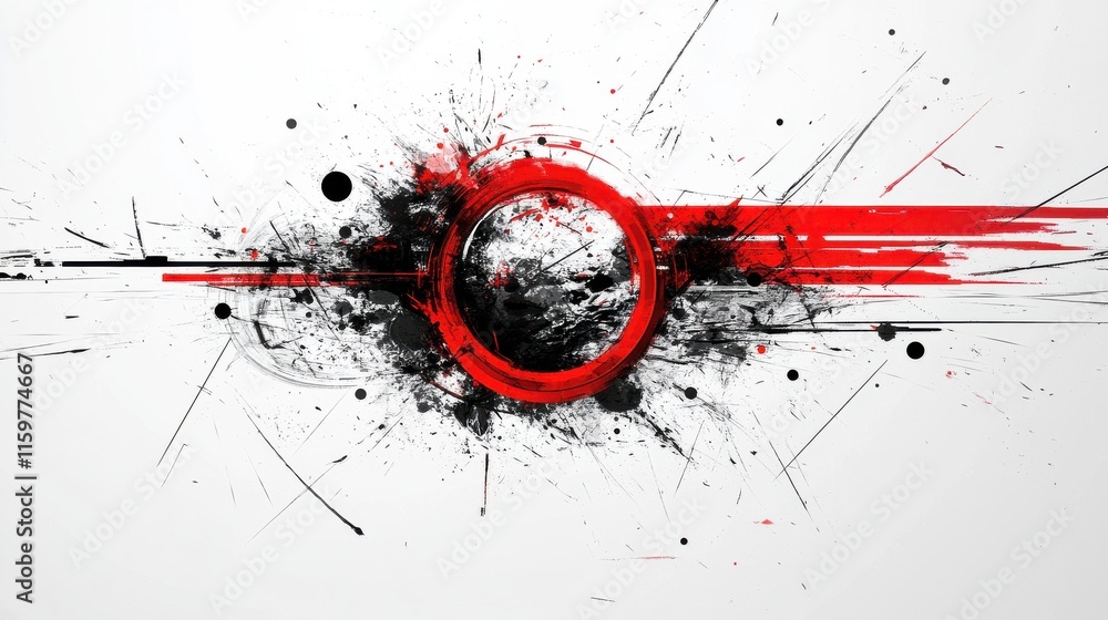 Poster dynamic abstract composition with high contrast elements