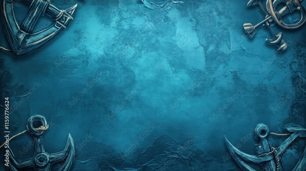 Aufkleber nautical map background featuring anchors with ample copy space for creative text or designs. genera