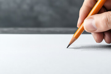 close up of artist hand holding pencil, sketching on blank s, showcasing creativity and focus - Powered by Adobe