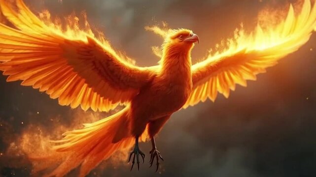 power majestic phoenix myth legendary bird soaring surrounded by flames. symbol of rebirth and freedom. Generative AI