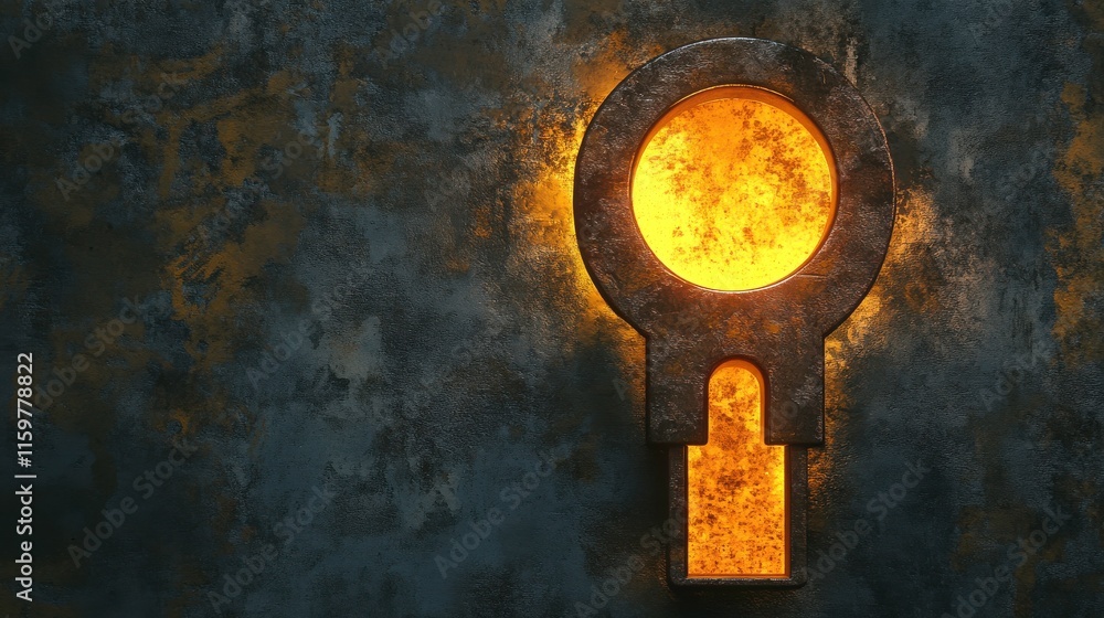 Poster minimalist secure login visual with bright light effect