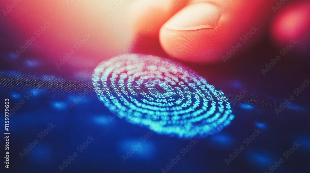 Poster modern authentication technology with abstract background