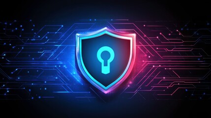 Modern Technology Protection Concept with Abstract Background