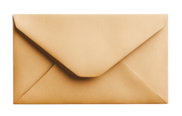 Freigestelltes Bild eines braunen Briefumschlags.