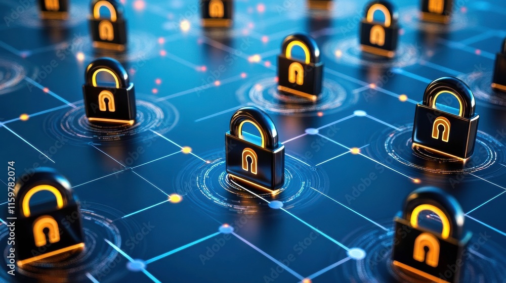 Poster secure data flow with clean imagery and soft light