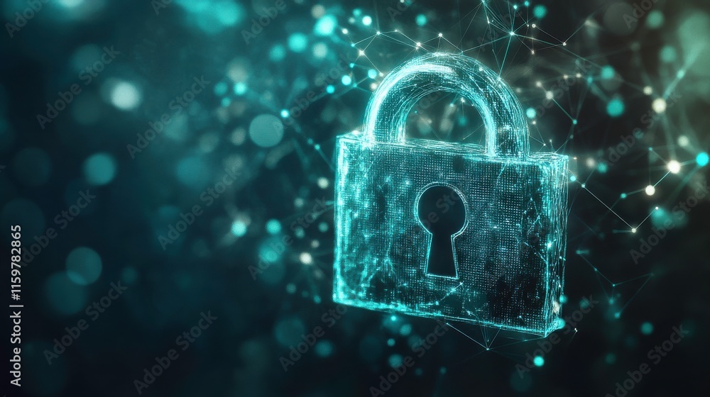 Poster secure login visuals in minimalist style