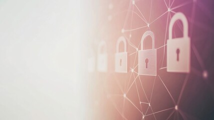 Security Technology Overlay on Soft Light Background