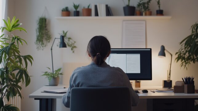 Employee preparing for a job interview with a mock interview session. Featuring interview setup and practice materials