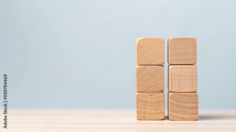 Poster unleash creativity and build your dreams with colorful wooden blocks that connect easily for endless
