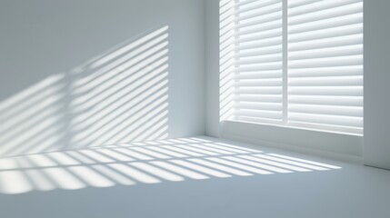Obraz premium The light and shadows from the blinds create a serene atmosphere, adding depth and charm to your space.