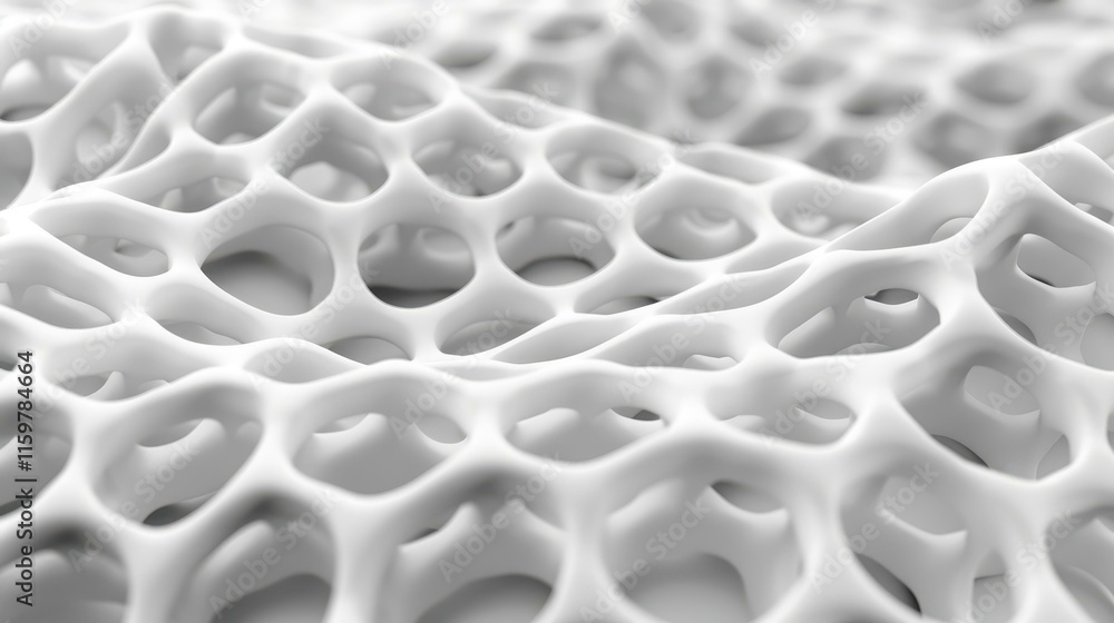 Aufkleber experience a sleek honeycomb design with a crisp white backdrop and dynamic particles, showcasing mo