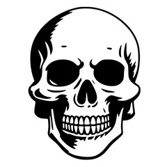 Human Skull Outline Vector Illustration