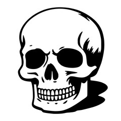 Black and White Skull Outline Vector