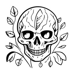 Artistic Skull Illustration Vector