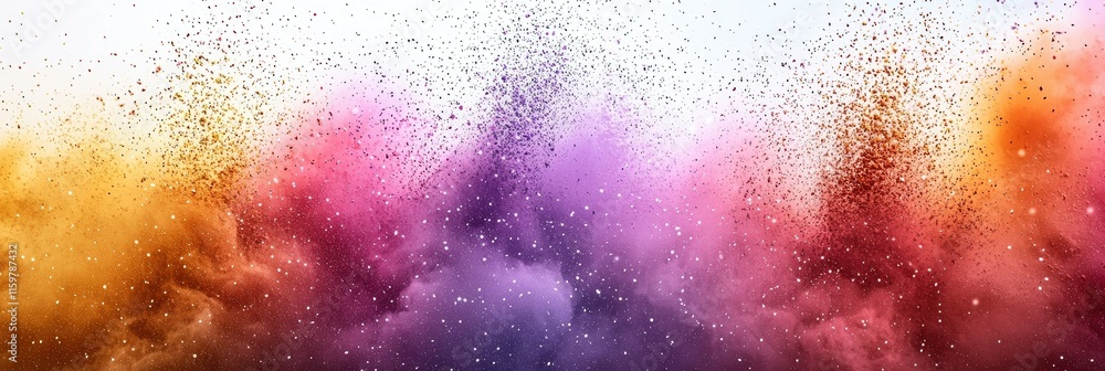 Poster a vibrant explosion of colorful powder, creating an artistic and dynamic visual effect.