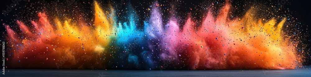 Poster a vibrant explosion of colors creating a dynamic, artistic display.