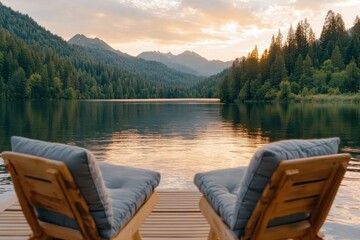 Discover a romantic escape in nature, with scenic mountain views and a cozy porch This getaway provides a peaceful setting to unwind and reconnect Picture a lovers' paradise with a serene lake