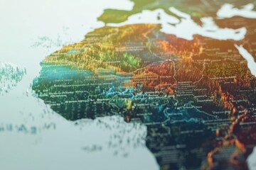 GDP breakdown for the African continent in 2025. Featuring a map with economic data segmented by region