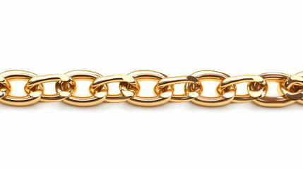 Fototapeta premium Yellow gold mariner chain bold and sturdy on plain white background. Mariner. Illustration