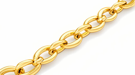 Obraz premium Yellow gold mariner chain bold and sturdy on plain white background. Mariner. Illustration
