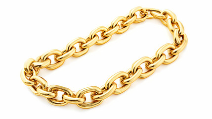 Fototapeta premium Yellow gold mariner chain bold and sturdy on plain white background. Mariner. Illustration