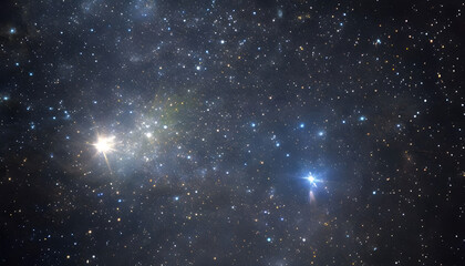 Fototapeta premium Cosmic Symphony: A mesmerizing expanse of the night sky, studded with countless stars, evokes a sense of wonder and awe. The faint glow of distant galaxies illuminates the vastness of the universe.