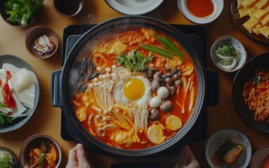 Budae Jjigae is a fusion Korean hot pot dish