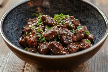 Bulgogi is a Korean dish made by grilling beef marinated in soy sauce honey green onion garlic sesame seeds and pepper
