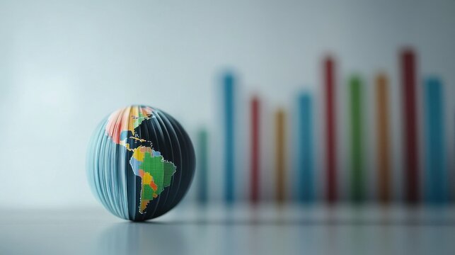 Global GDP growth projection chart. Featuring upward trends on a white background