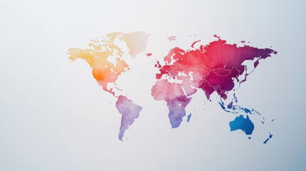 Global GDP map. Featuring a heat map on a clean white background