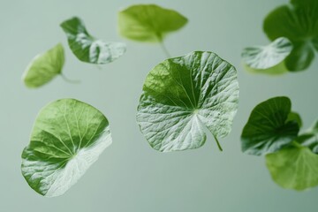 Centella asiatica leaves on water s surface