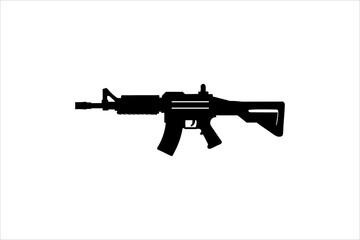 Gun silhouette vector on a white background