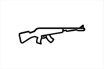 Gun silhouette vector on a white background