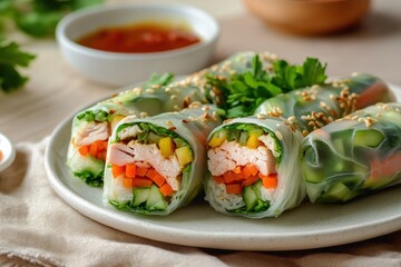 Classic Korean vegetable and turkey rolls