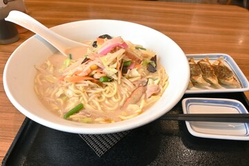 Travel to Japan. Local Chinese restaurant food Japan. At local Chinese restaurants in Japan, you can eat a variety of delicious dishes, including noodles, at low prices.