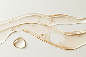 Clear gel drops texture of cosmetic lotion or hyaluronic acid