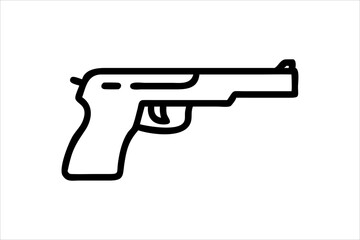 Gun silhouette vector on a white background