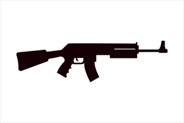 Gun silhouette vector on a white background