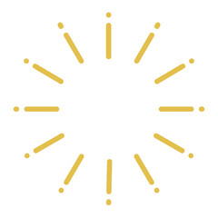 Round sunburst  line radial frame icon  gold sunburst 