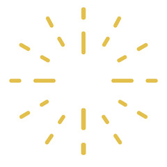 Round sunburst  line radial frame icon  gold sunburst 
