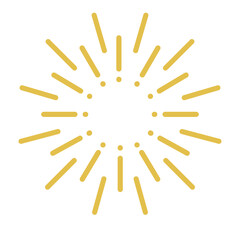 Round sunburst  line radial frame icon  gold sunburst 