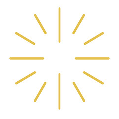Round sunburst  line radial frame icon  gold sunburst 