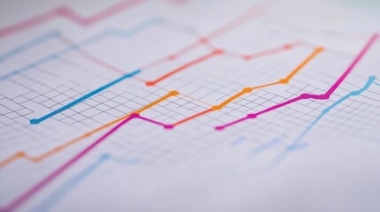 Line graph showing GDP fluctuations over time. Featuring upward and downward trends
