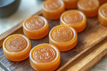 Dalgona Candy Ppopgi Traditional Korean sugar treat with a stamped design popular on social media