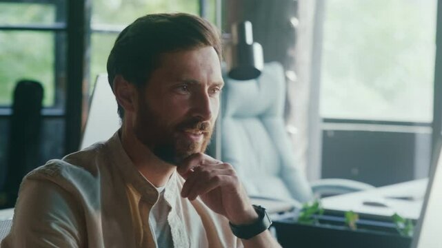 Thoughtful Professional Analysing on Computer