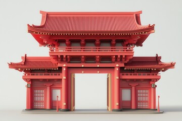 Obraz premium famous historical Japanese red gate