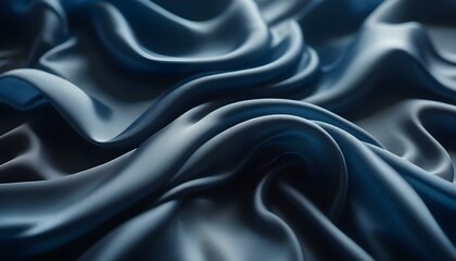 Obraz premium Dark deep blue slik fabric wavy background