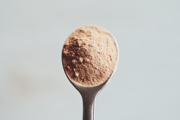 Health and beauty supplement collagen vitamins biotin or protein powder in spoon form