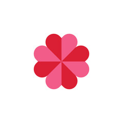 Icon flower red pink unique design with blank background